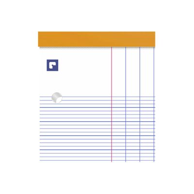 Oxford - Bloc notes - A4 + - 160 pages - grands carreaux - perforé - orange