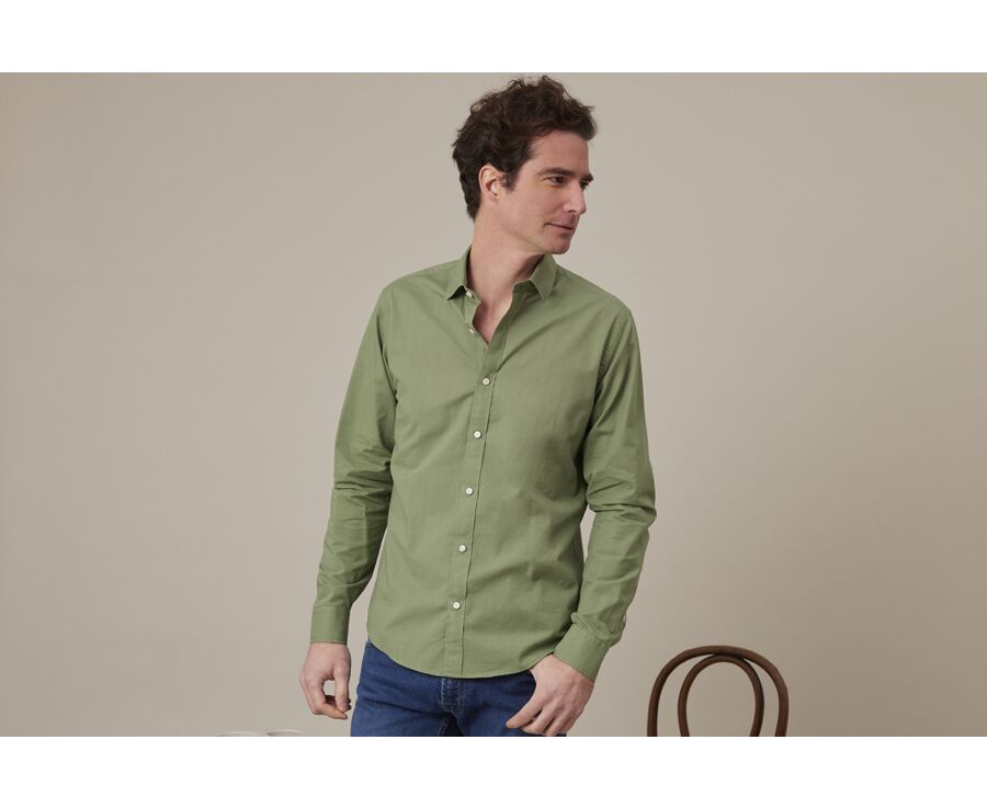 Chemise coton lin Vert Sauge - SILBERT