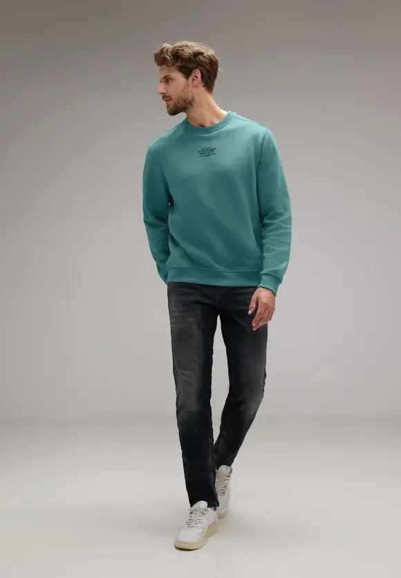 Pullover mit Wording - turquoise green