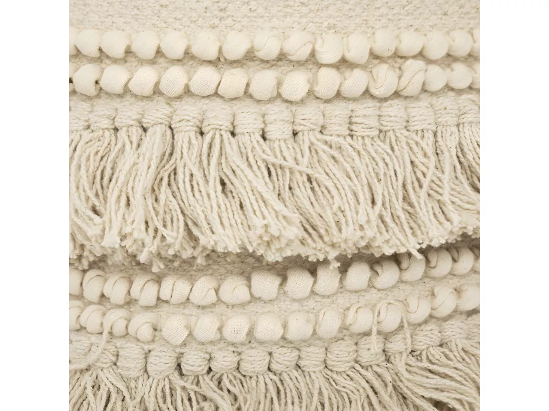 Set de 2 Paniers de rangement en Coton recyclé avec franges