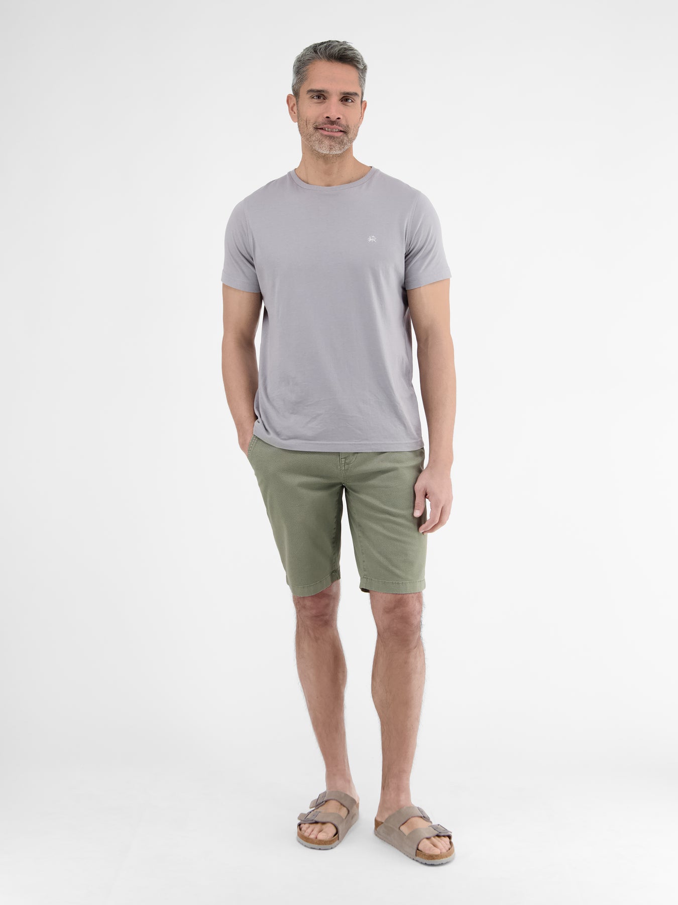 Chino-Bermuda mit Gürtel