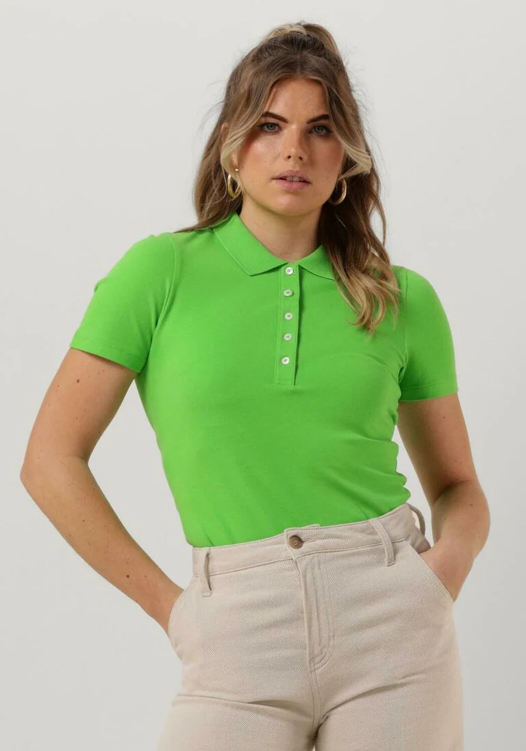 TOMMY HILFIGER groene tommy hilfiger polo 1985 slim pique polo ss