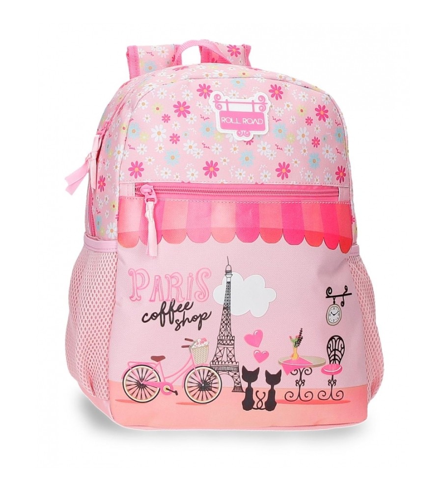 Mochila Roll Road Coffee Shop 33cm rosa