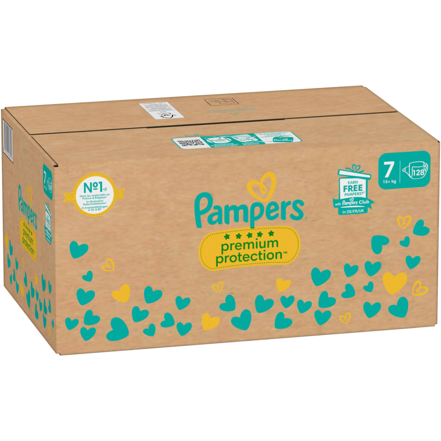 Pampers PREMIUM PROTECTION Windeln Gr.7 Extra Large 15+kg Monatsbox 128 Stück