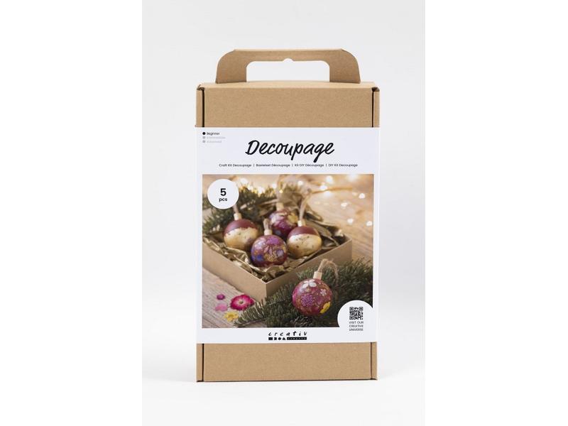 Creativ Company Bastelset Weihnachtskugeln Getrocknete Blum Individuell gestaltete Kugeln für den Weihnachtsbaum