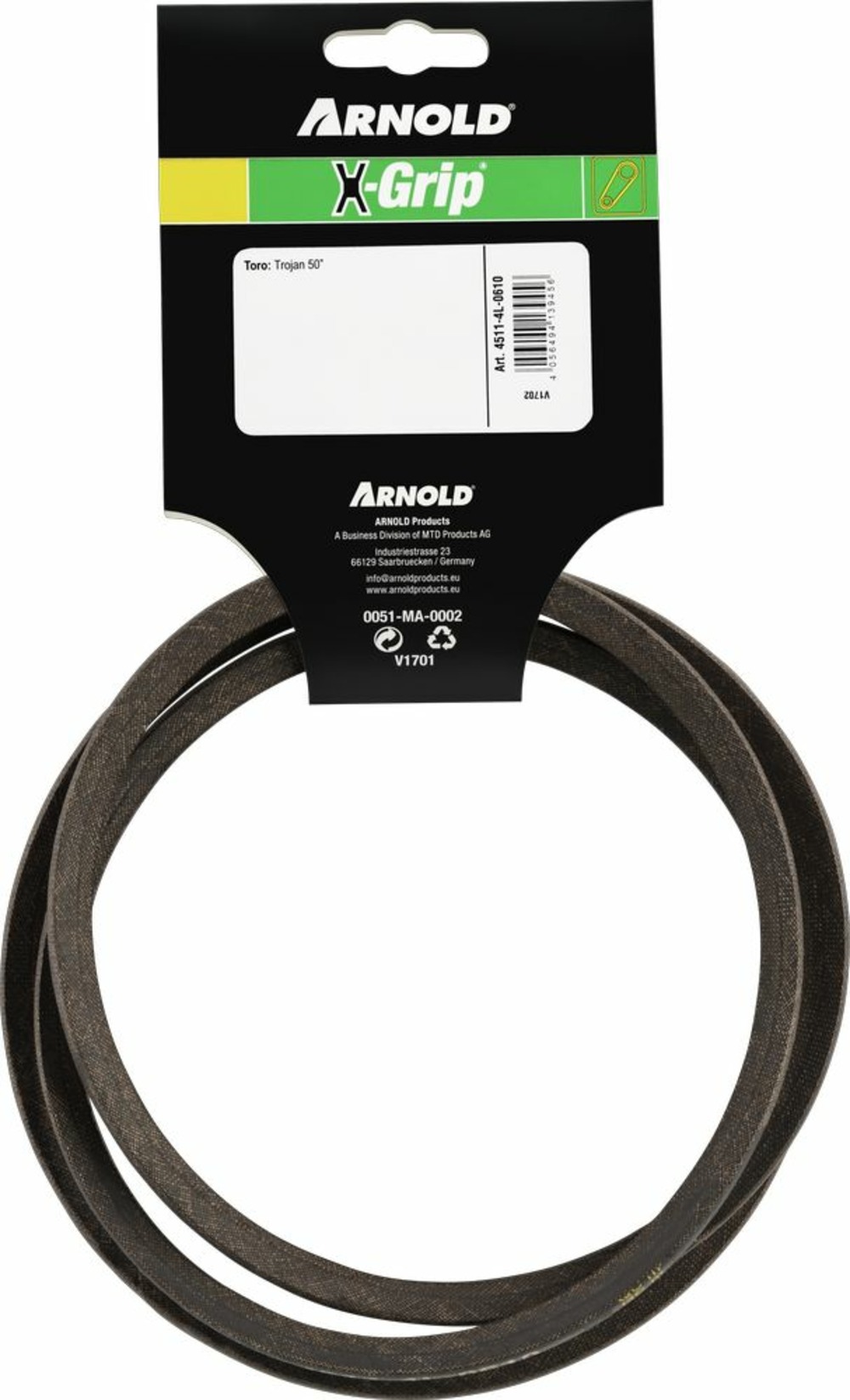 Courroie trapézoïdale x-grip v de type 4l610