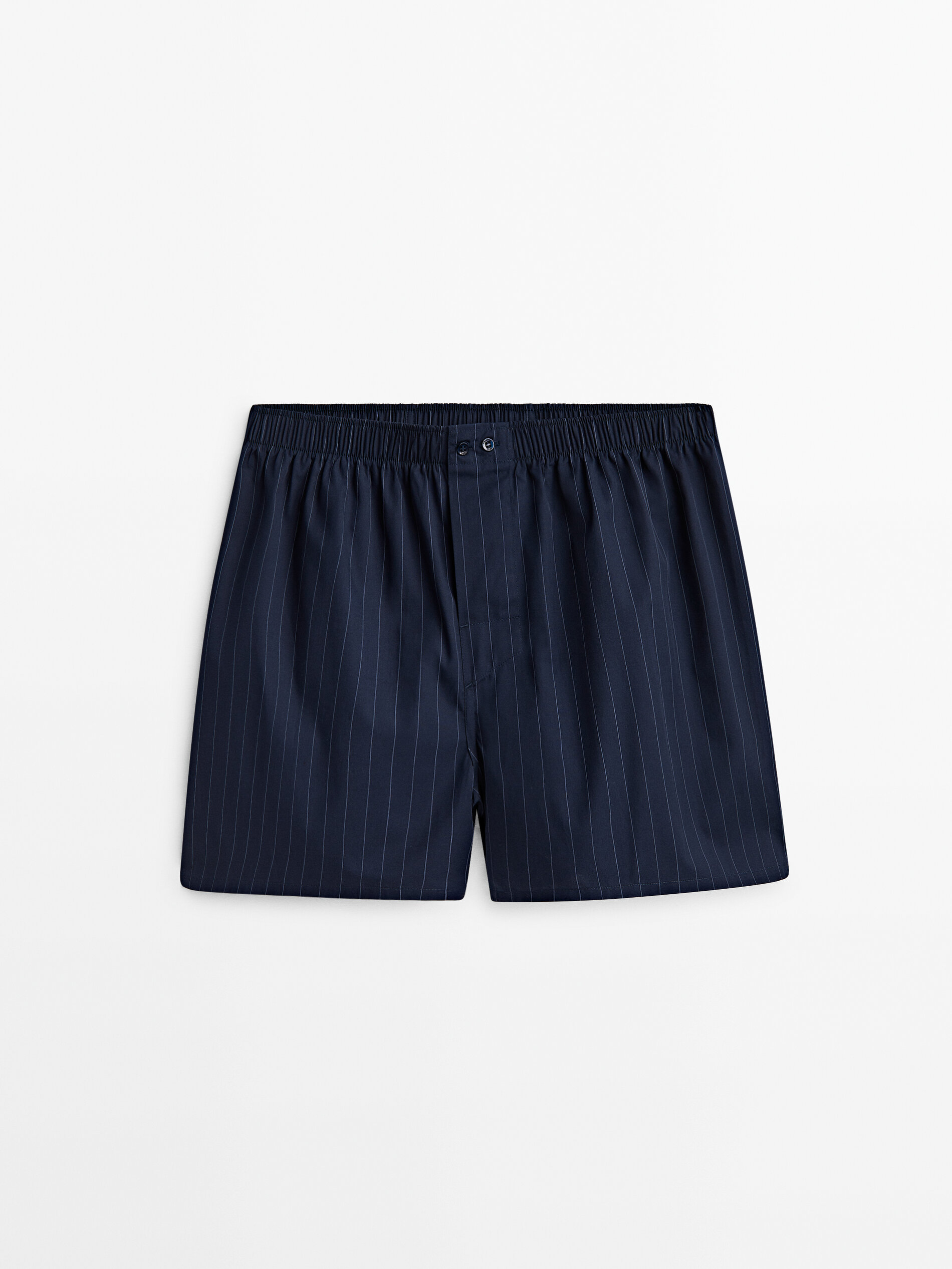Meia-calça listrada azul-marinho em popeline - AZUL-MARINHO