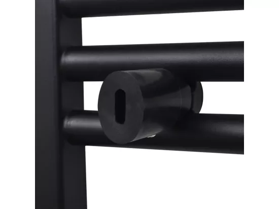 Sèche-serviettes eau chaude à rails droits noir 600x764 mm