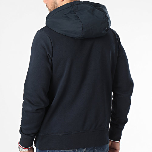 Veste Zippée Capuche Mix Media 4253 Bleu Marine