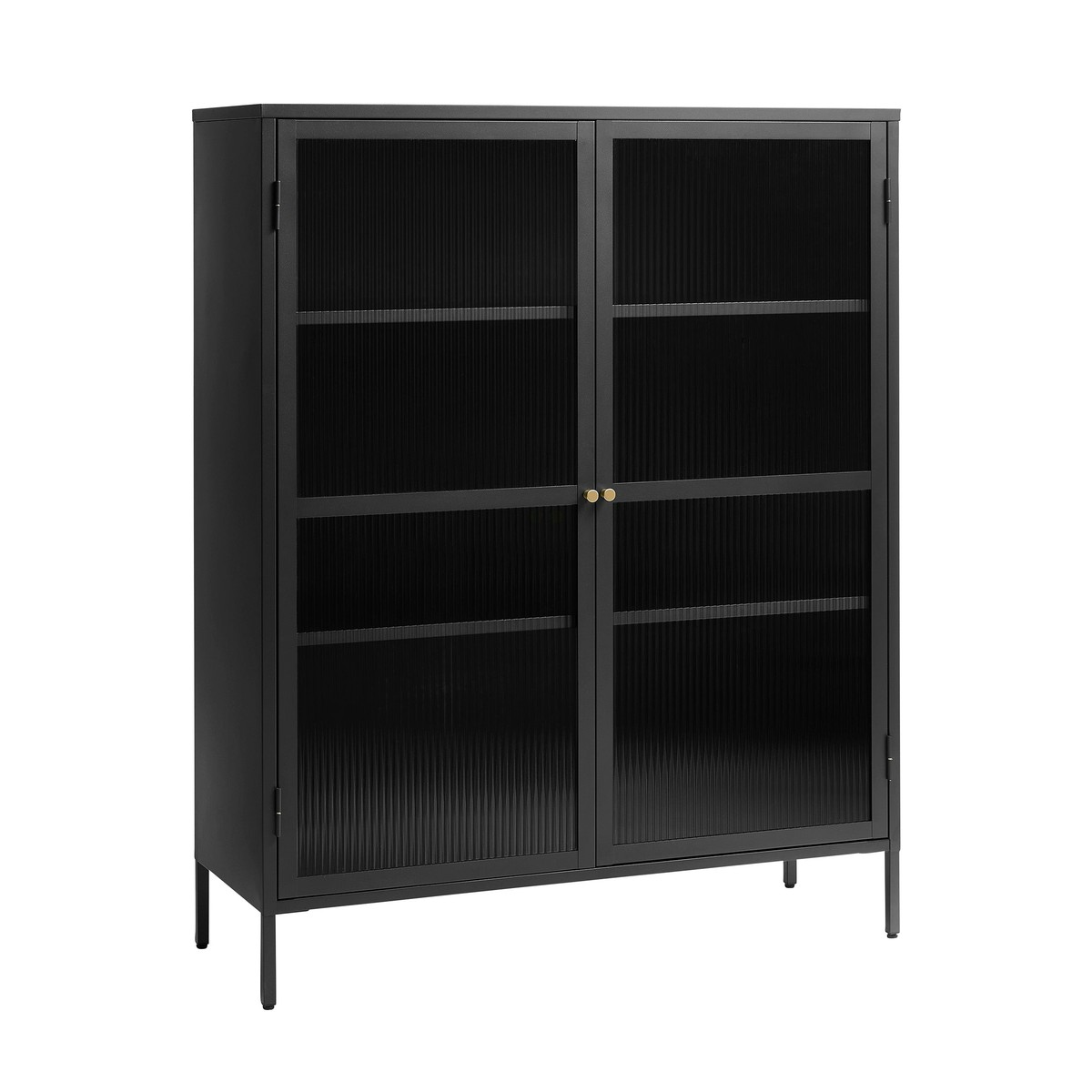 Vitrinekast Omeo 140x111 cm zwart