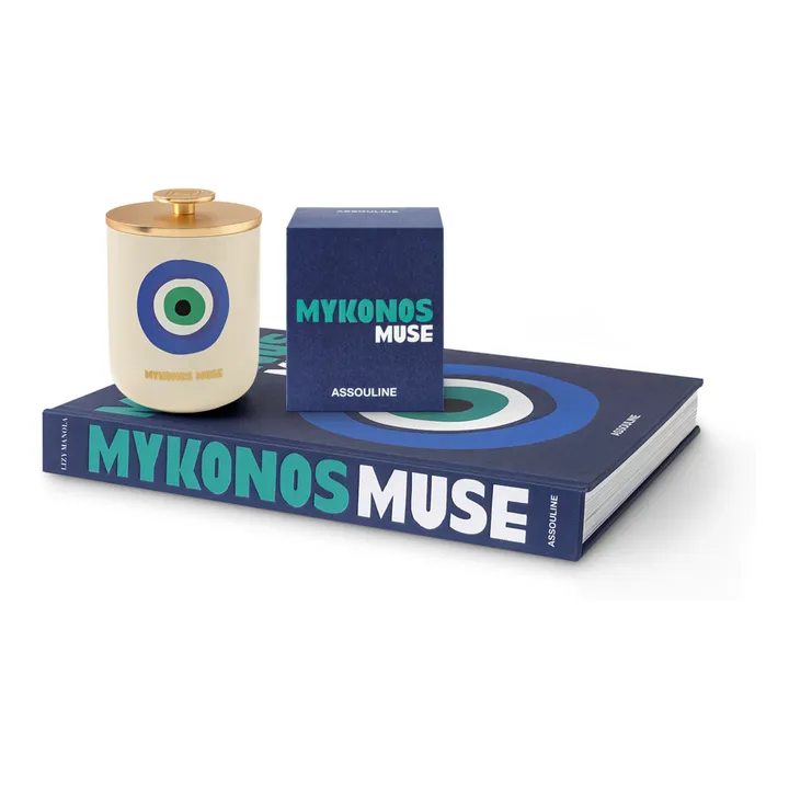 Assouline Bougie en céramique Mykonos Muse | Bleu
