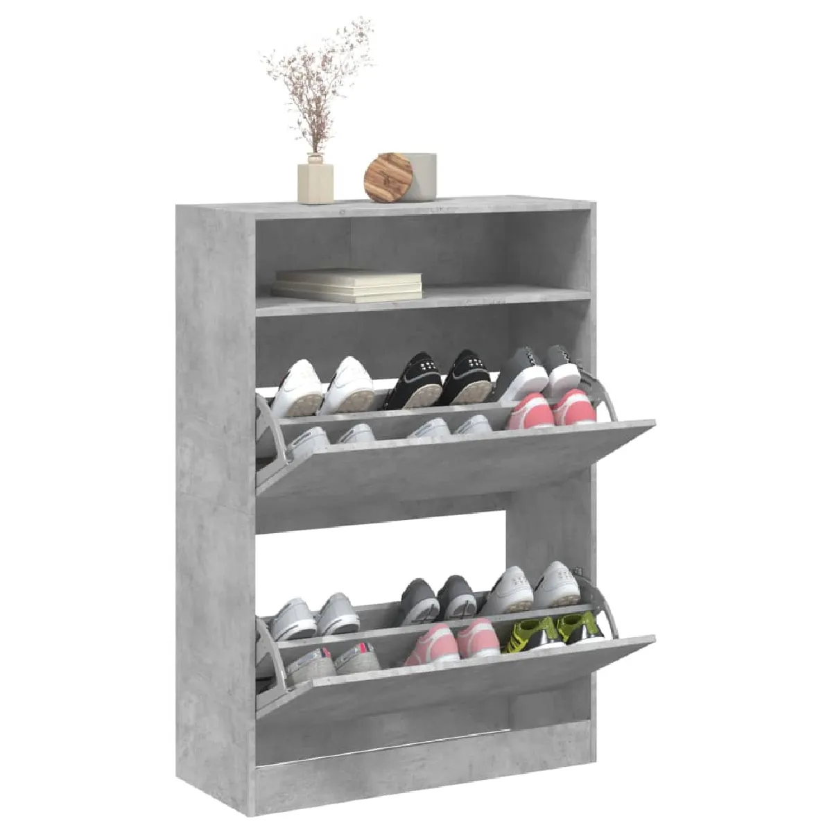 vidaXL Armoire à chaussures Gris Béton