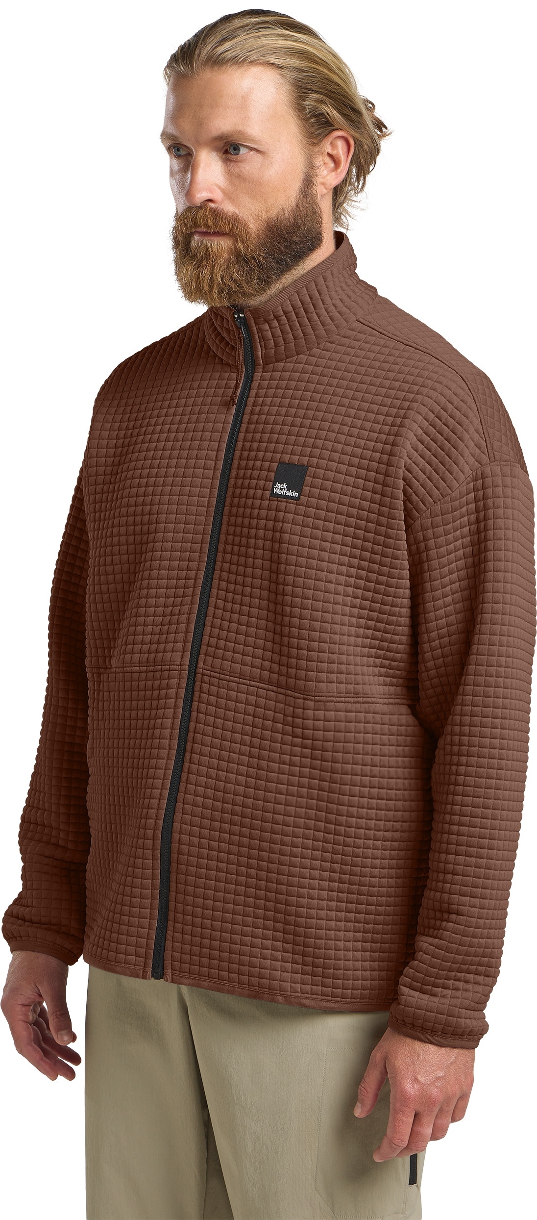 Jack Wolfskin Fleecejacke »MOGARI FZ M« ohne Kapuze Steppoptik in Waffelmuster