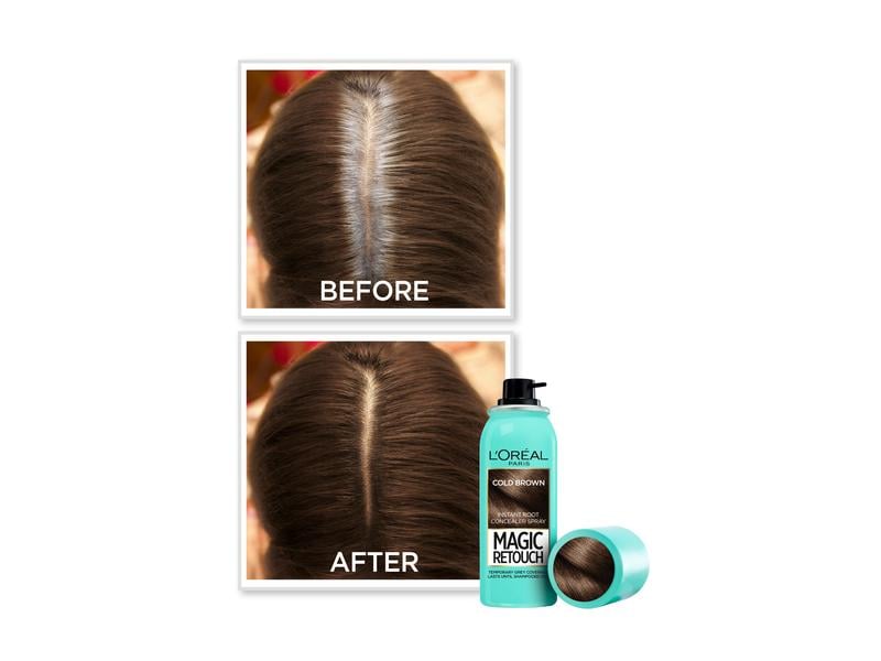 L'Oréal Paris Haaransatz-Spray Magic Retouch Kühles Braun Kaschiert den grauen Haaransatz in nur 3 Sekunden