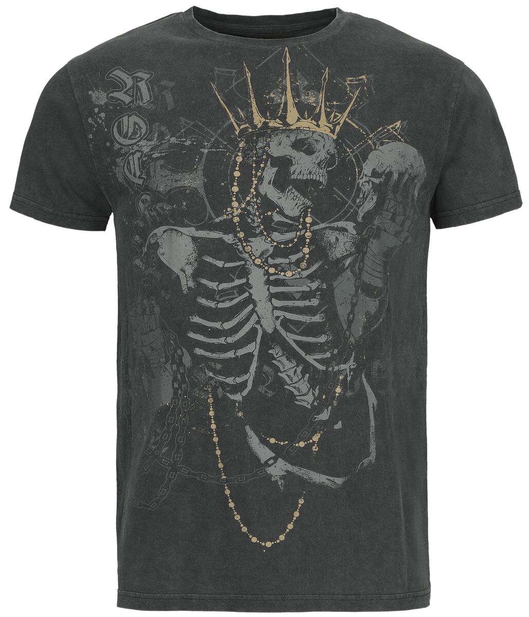 T-shirt imprimé crâne & couronne | Rock Rebel by EMP T-Shirt Manches courtes