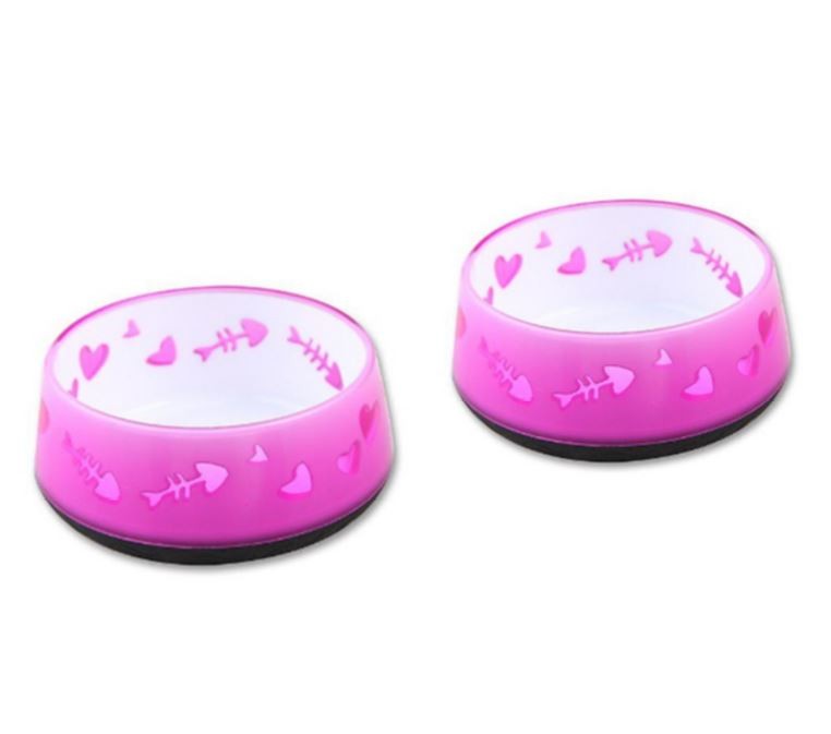 ALL FOR PAWS - Katteskål Heavy Base pink x 2