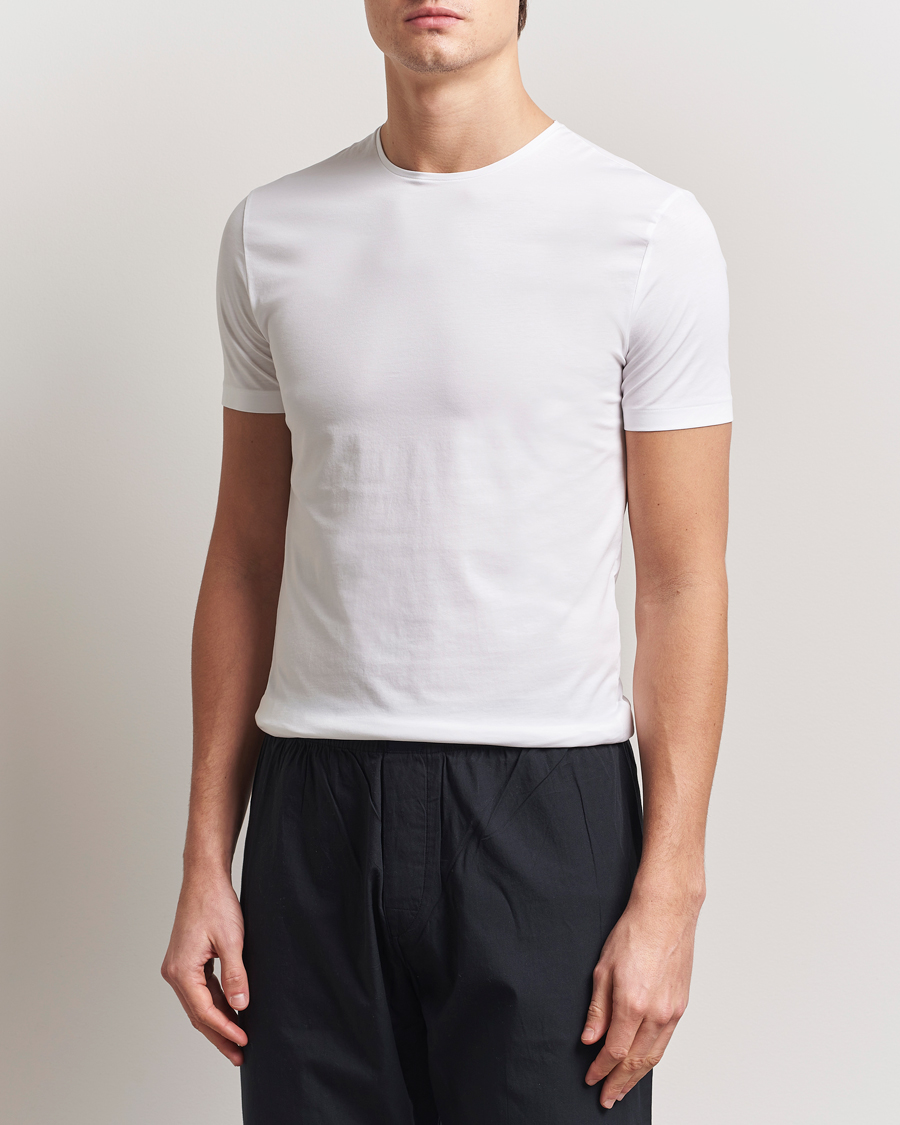 Derek Rose Pima Cotton Crew Neck T-Shirt White