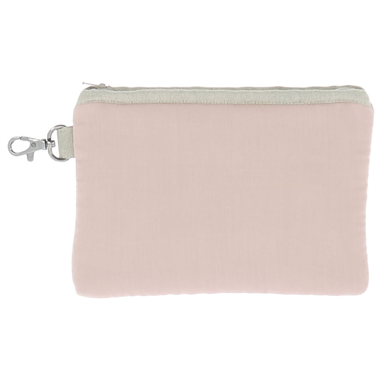 En Fil d'Indienne Trousse plate Soie blush - 20x13 cm