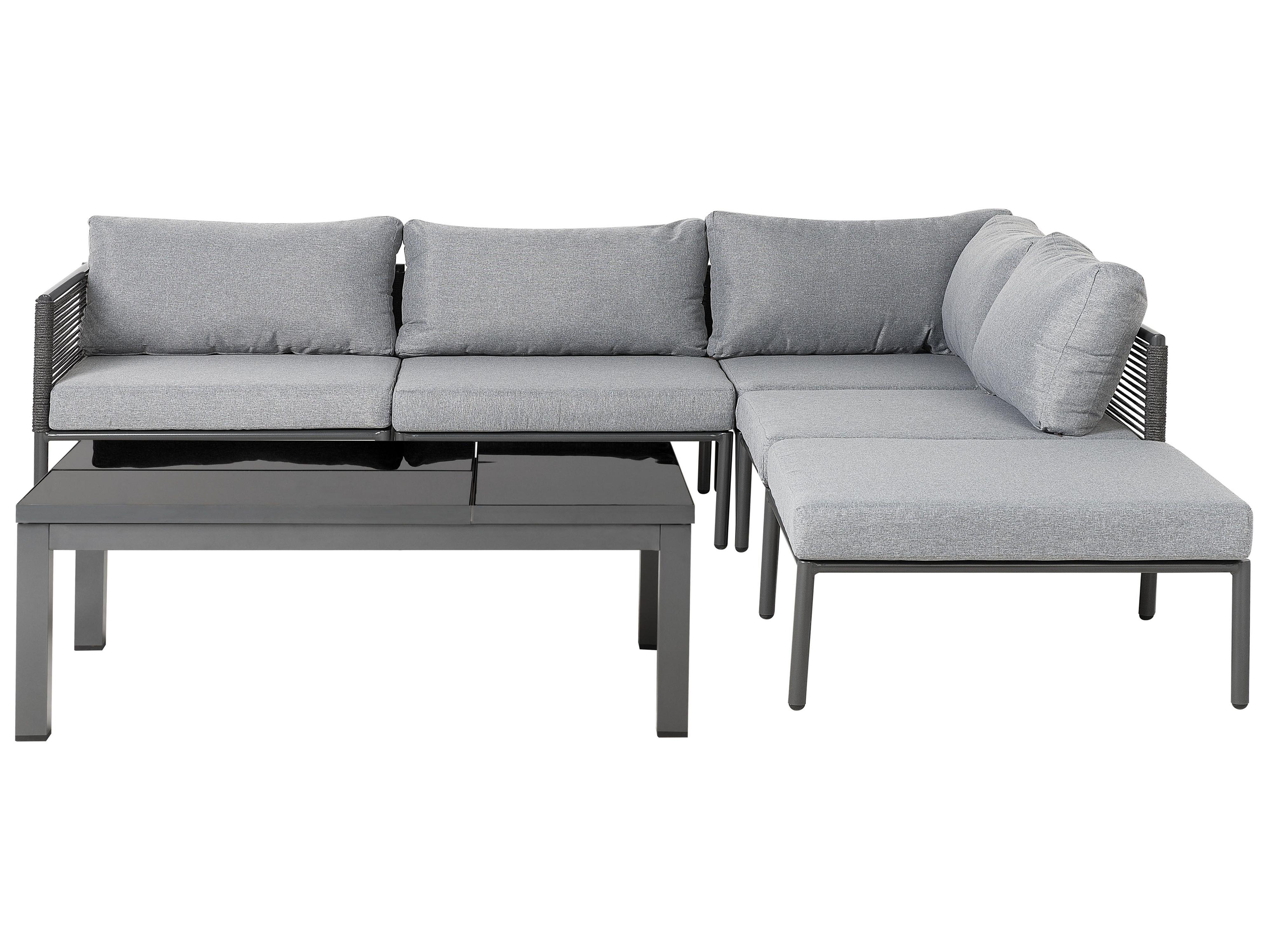 Tuin hoekloungeset met tafel 6-zits FORANO Metaal Grijs