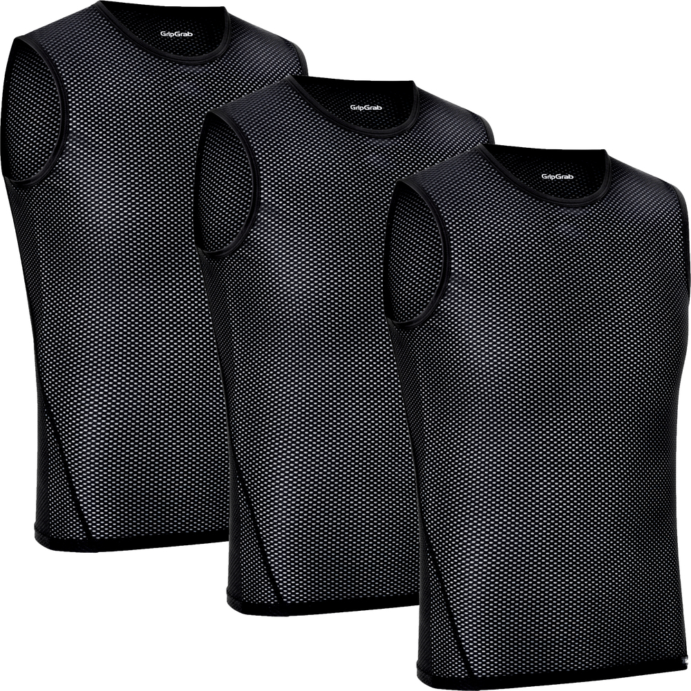 GripGrab 3pak Ultralight Mesh svedundertrøje uden ærmer sort