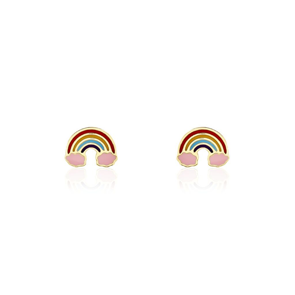Boucles D'oreilles Puces Raine Or Jaune