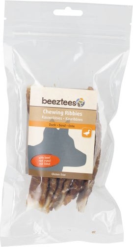 Beeztees kauwsticks eend met rund H 9 cm 6 stuks