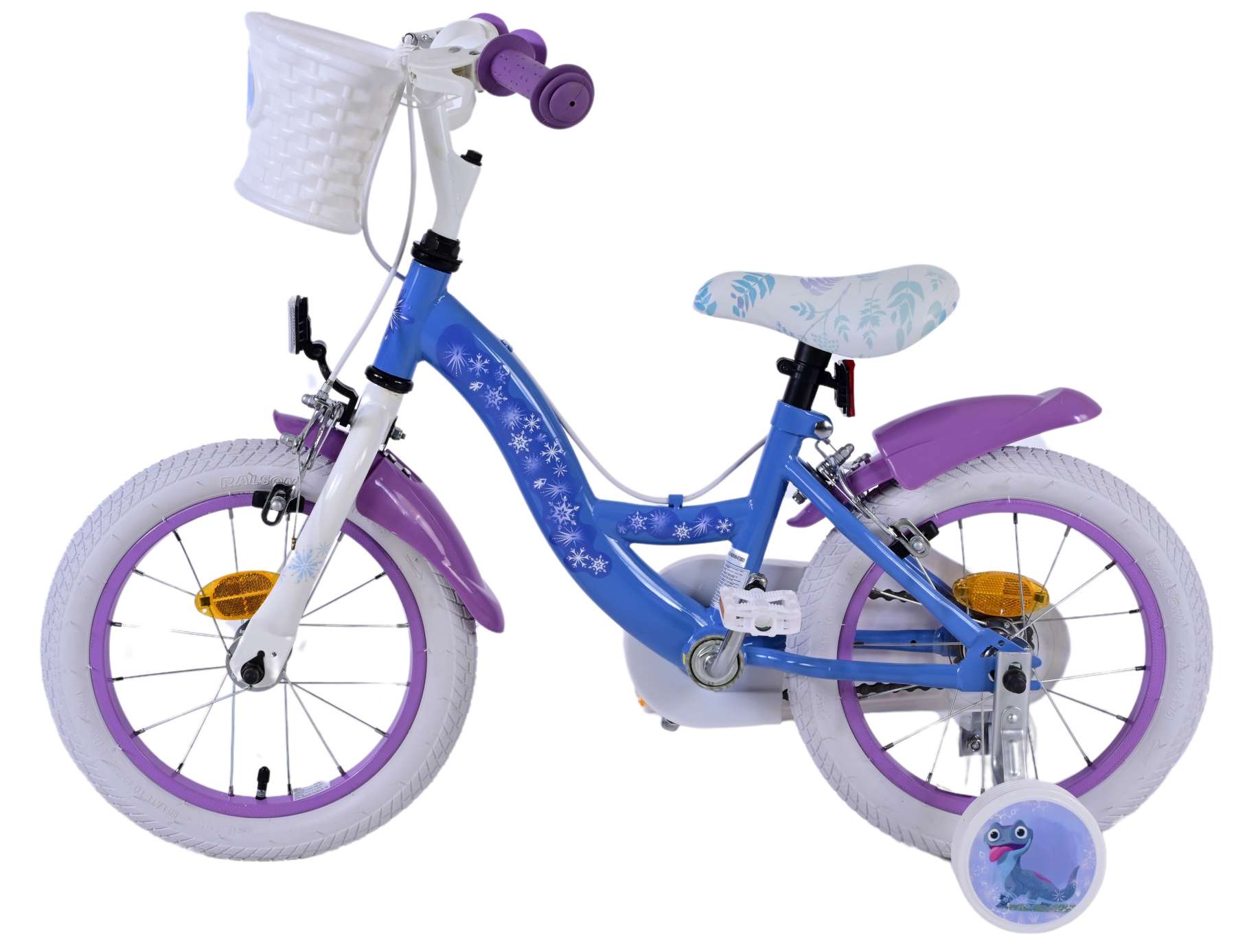 Kinderfahrrad Disney Frozen 2 für Mädchen 14 Zoll Kinderrad Blau/Lila