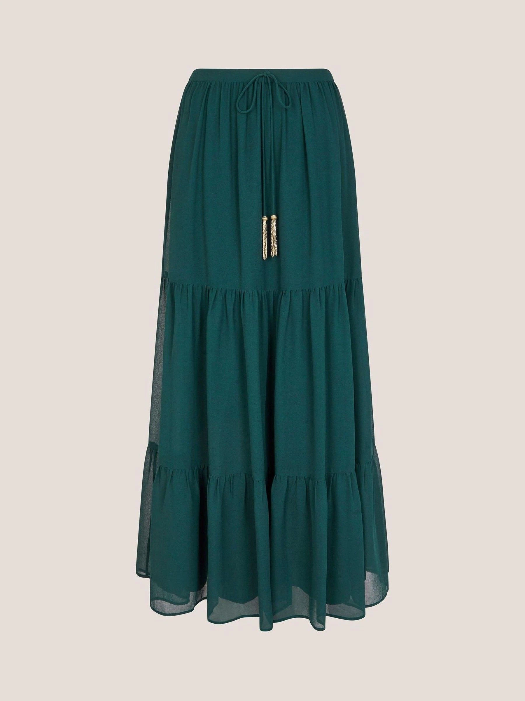 Monsoon Holly Tiered Chiffon Maxi Skirt