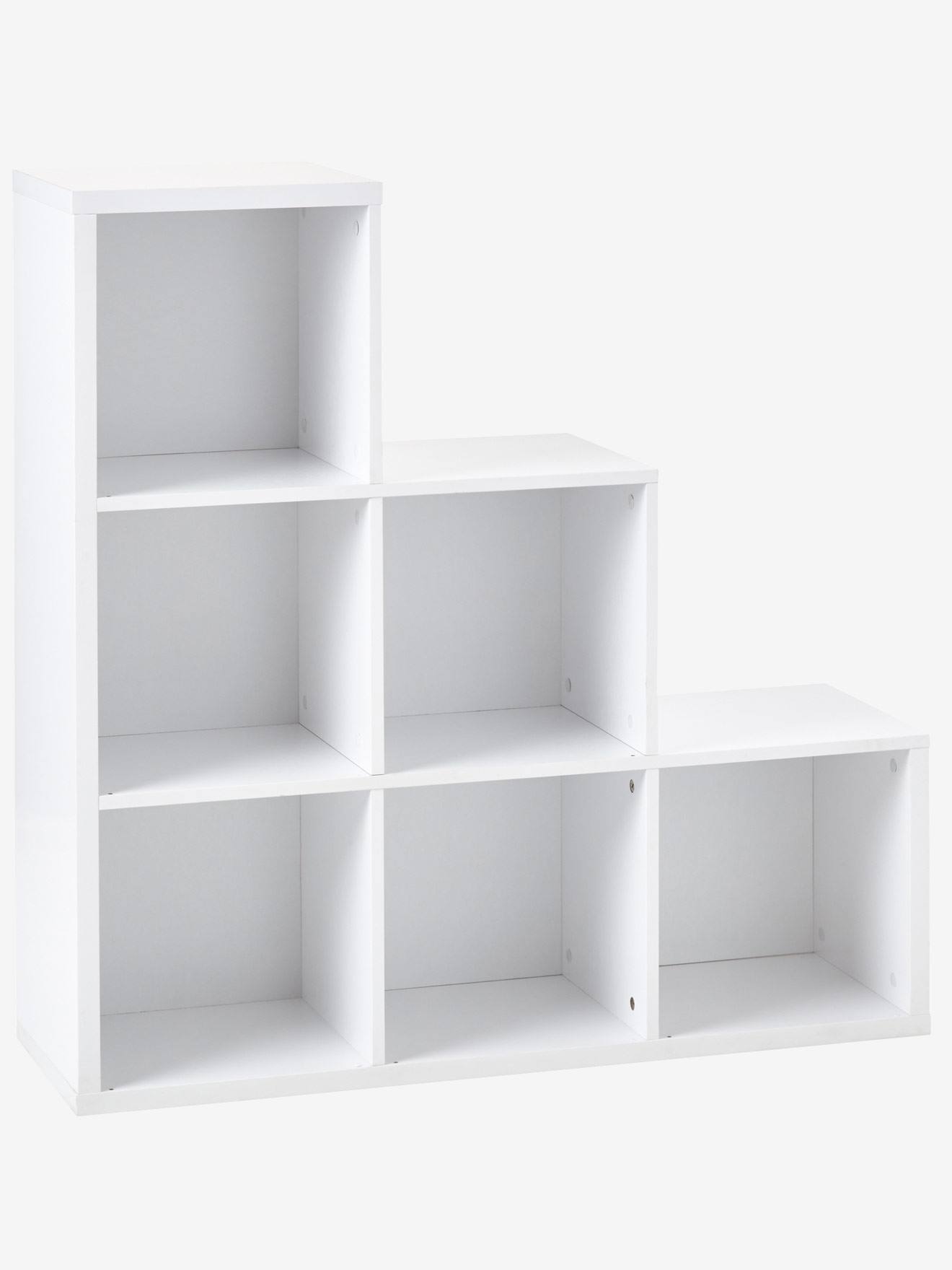 Armário de armazenamento branco com 6 compartimentos