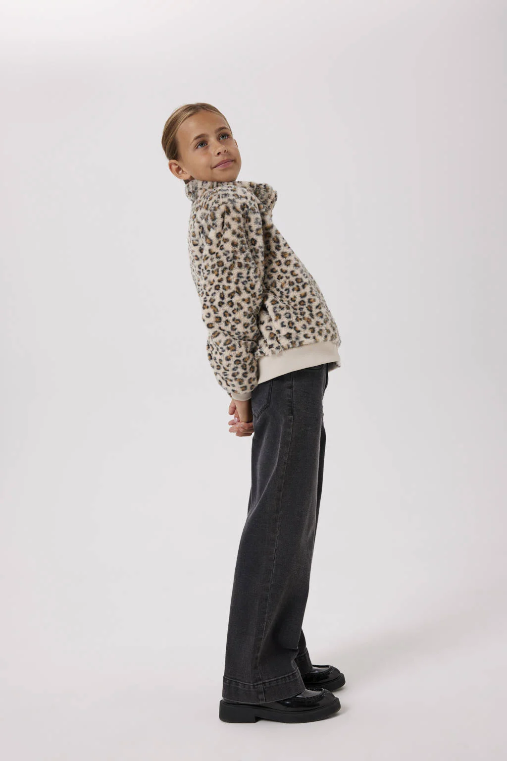 NAME IT KIDS imitatiebonten faux fur jas lichtbruin
