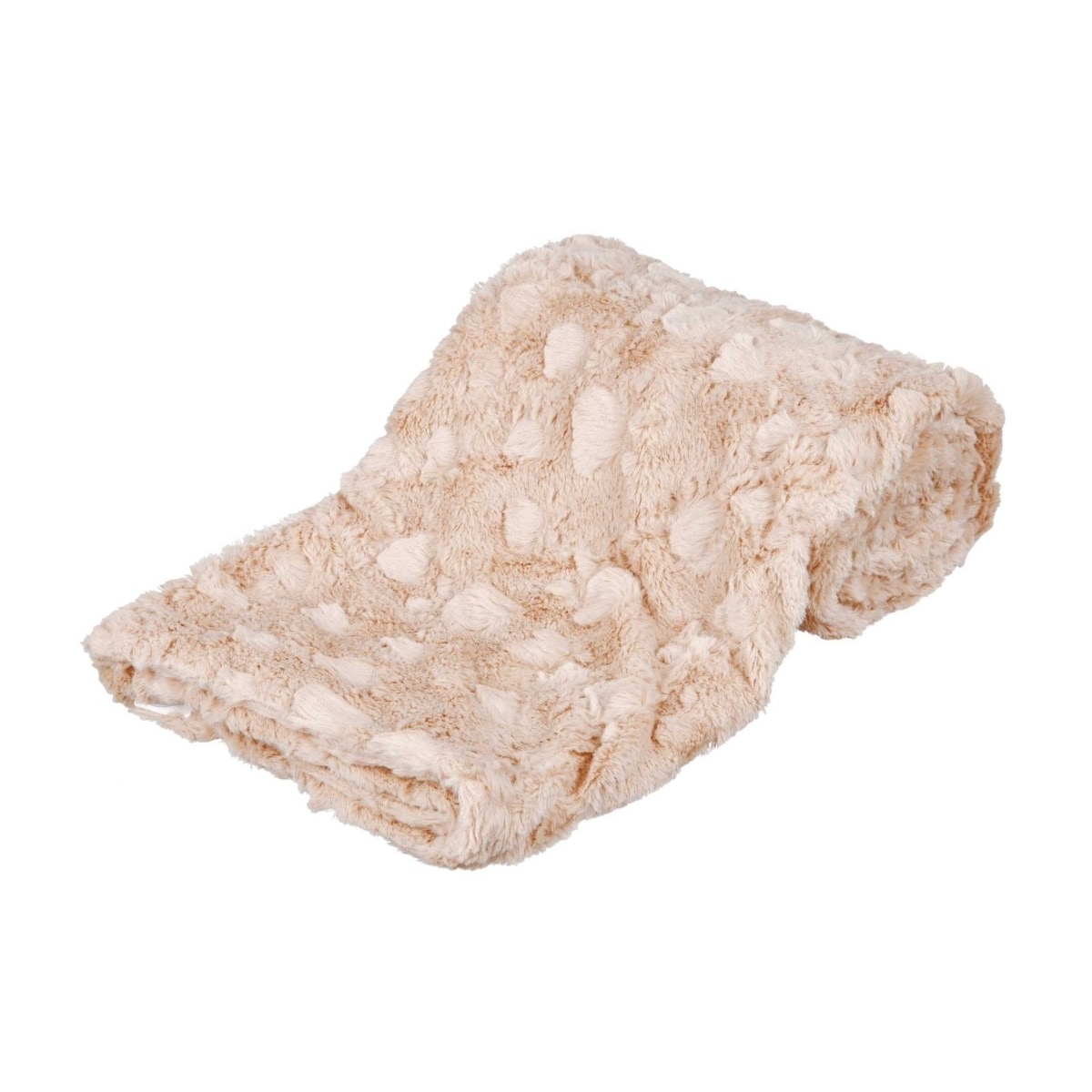 Hundedekken Koselig, strukturert myk plysj, 150 × 100 cm, beige