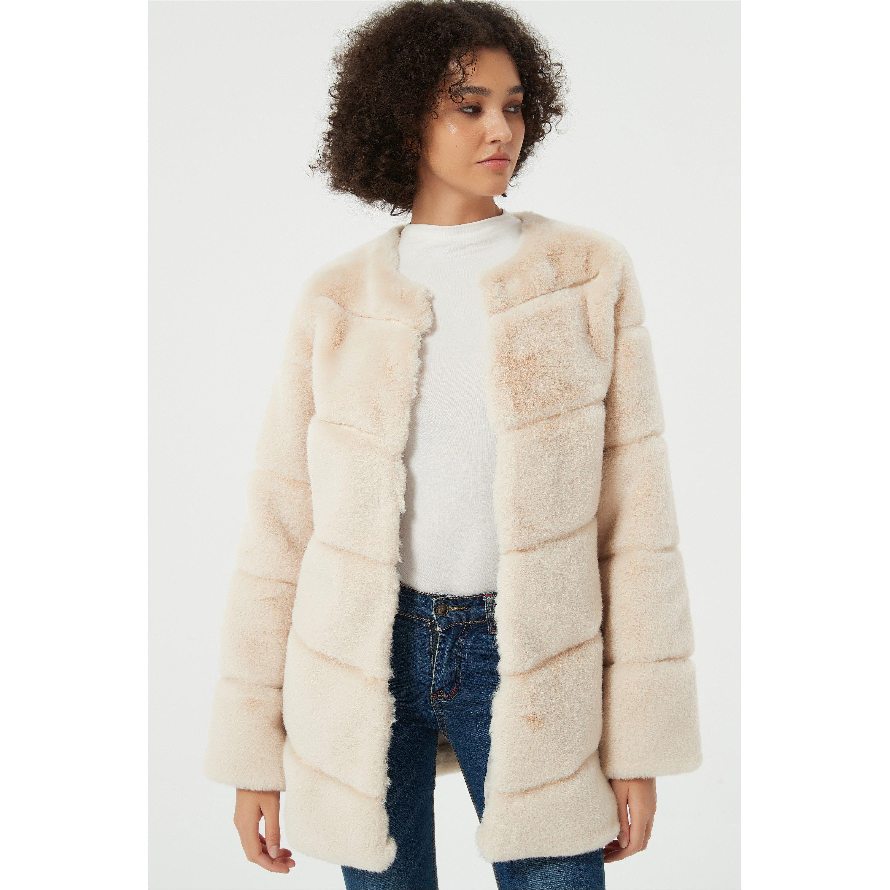 Be You B Faux Fur Panel Coat
