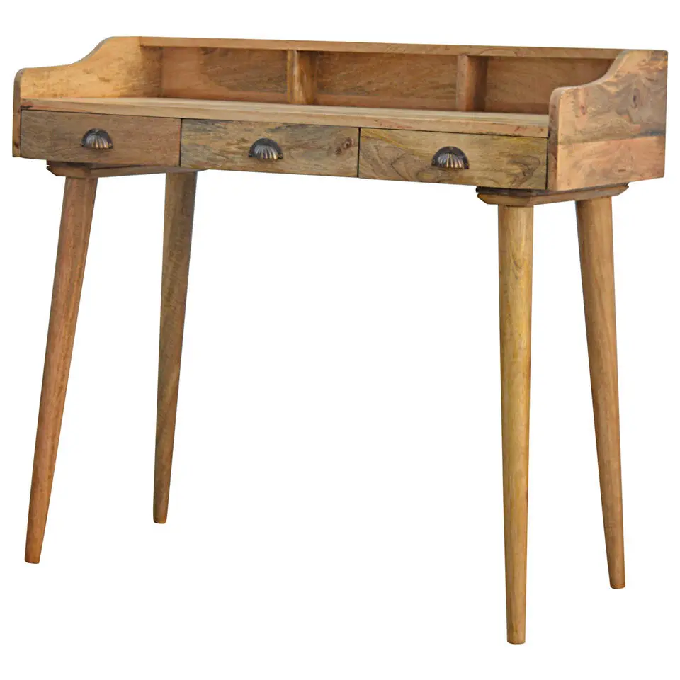 Artisan Furniture Solid hout Bureau met Rugleuning en Schelpvorm