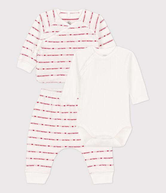 Ensemble 3 pièces jacquard en coton bio bébé
