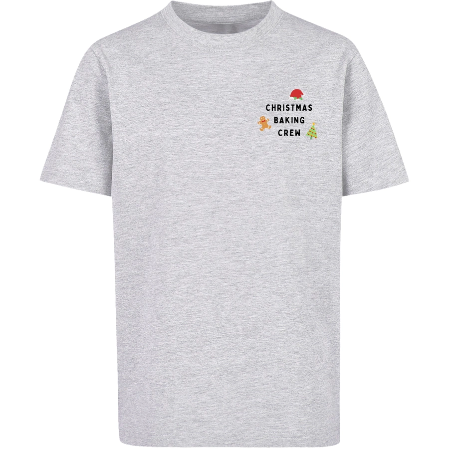 F4NT4STIC T-Shirt Christmas Baking Crew heather grey