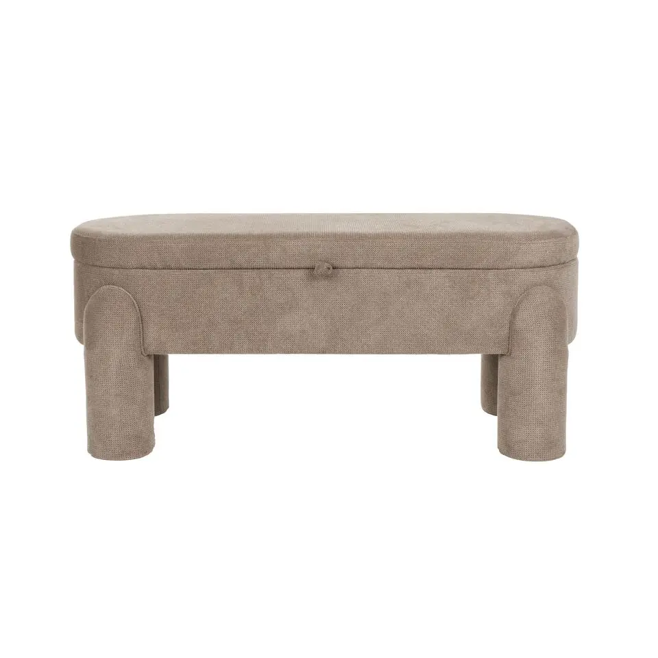 Housecraft Orly Bankje met opbergruimte 113 cm - Grijs