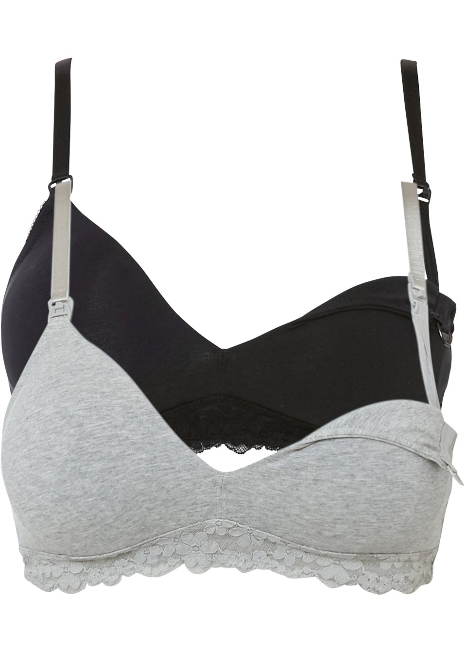 Lot de 2 soutiens-gorge d'allaitement sans armatures avec coton