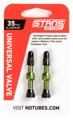 Paire de Valves Stan's Universal Presta 35 mm Vert