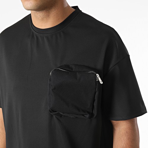 Ensemble Tee Shirt Et Pantalon Cargo Podo Noir