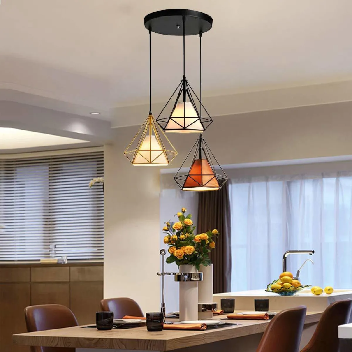 Stoex Lustre Industriel Cage - Noir