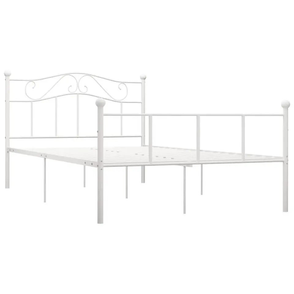 vidaXL - Metalen bed frame met hoofdeinde - Wit - Metaal - 120x200 cm