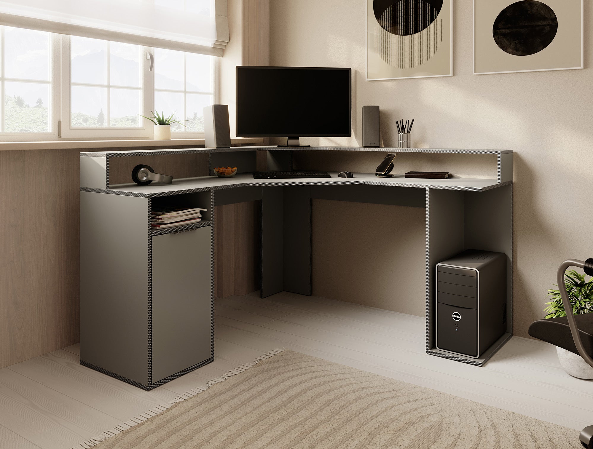 Charlotte - Bureau - Grijs - 139x139 cm