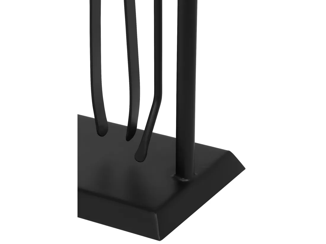 Serviteur de cheminée 4 outils en métal - L. 27 x P. 17 x H. 58 cm - Noir - KARREL