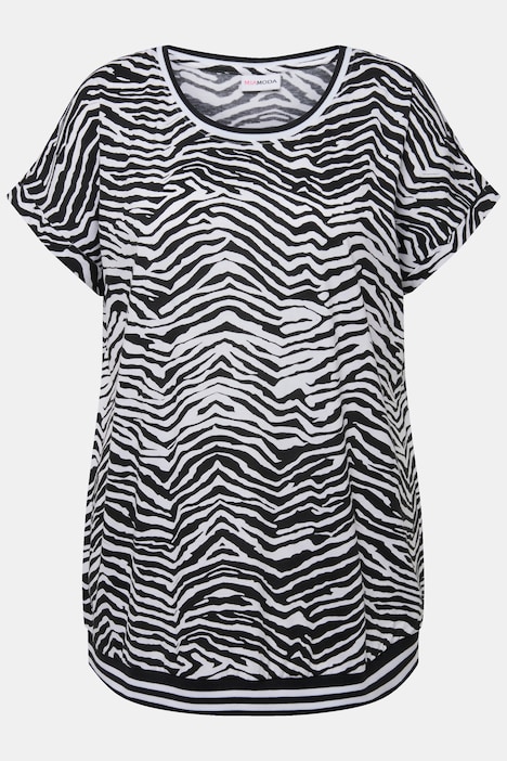 T-Shirt, oversized, Zebra, Rundhals