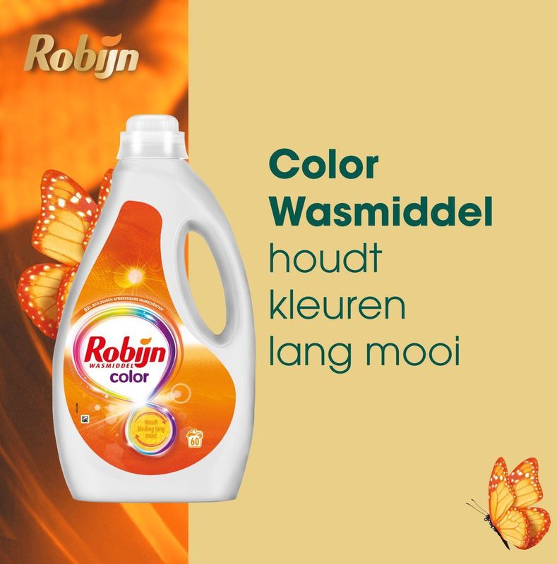Robijn Vloeibaar Wasmiddel - Color - met 90% biologisch afbreekbare ingrediënten - 60 wasbeurten