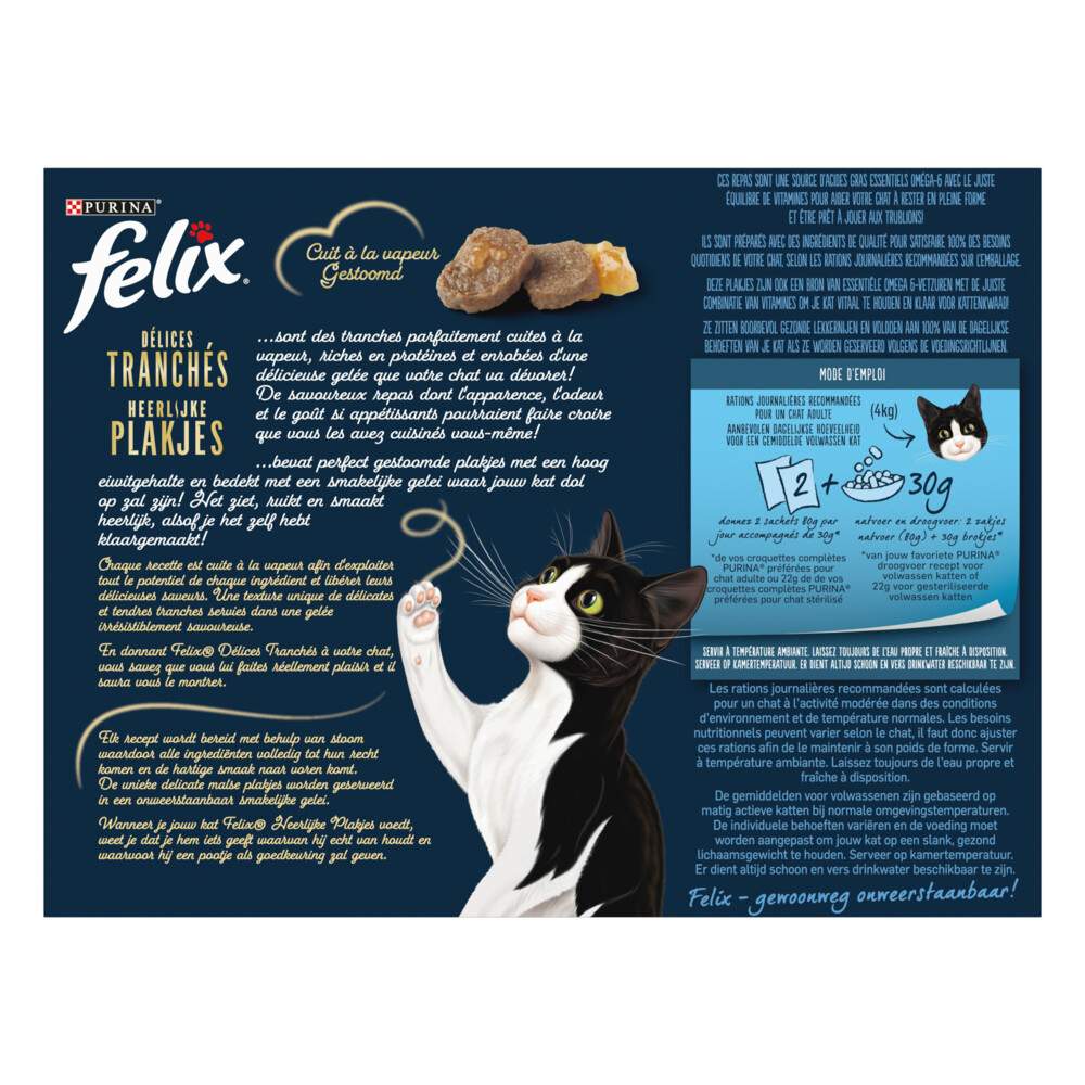 Felix Heerlijke Plakjes in Gelei Selectie Vis12 x 80 gr