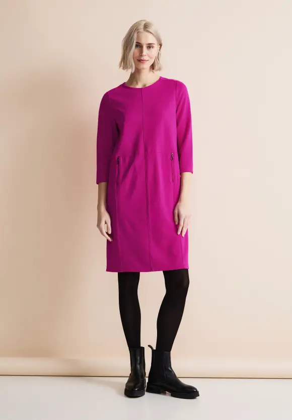 Knielanges Jerseykleid - bright cozy pink