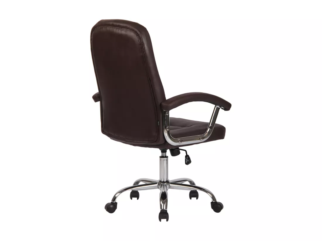 Chaise de bureau - Similicuir & Métal chromé - Marron - Reedville