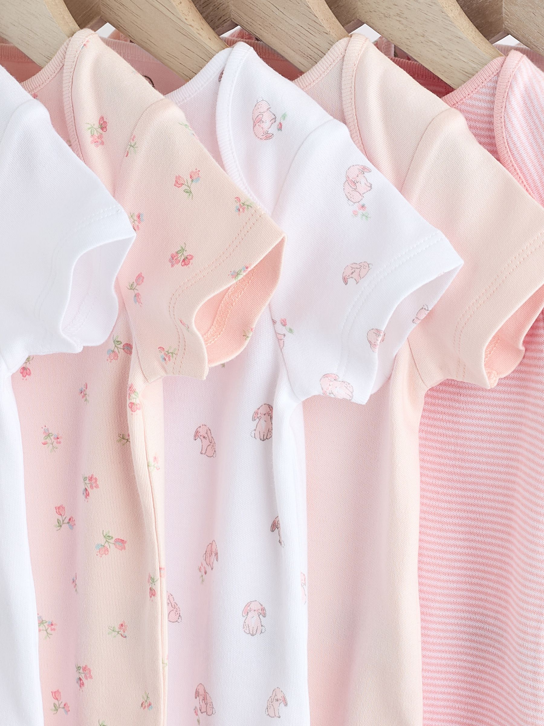 Roze met konijnen - Rompertjes met korte mouwen