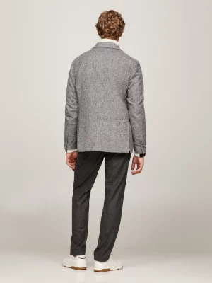 Blazer Slim com Monograma TH de Abotoamento Simples